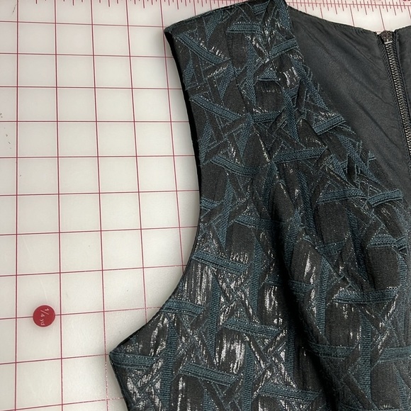 KIRNA ZABETE at TARGET Black Metallic Surplice Front Sleeveless Party Dress 14 - Picture 12 of 16